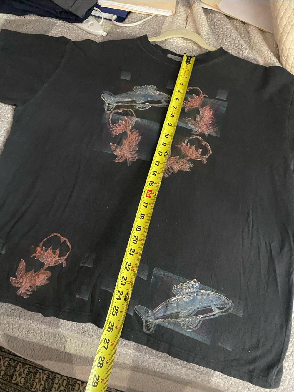 Blue Fish Black Graphic Fish & Leaf Tee - Picture 8 of 9